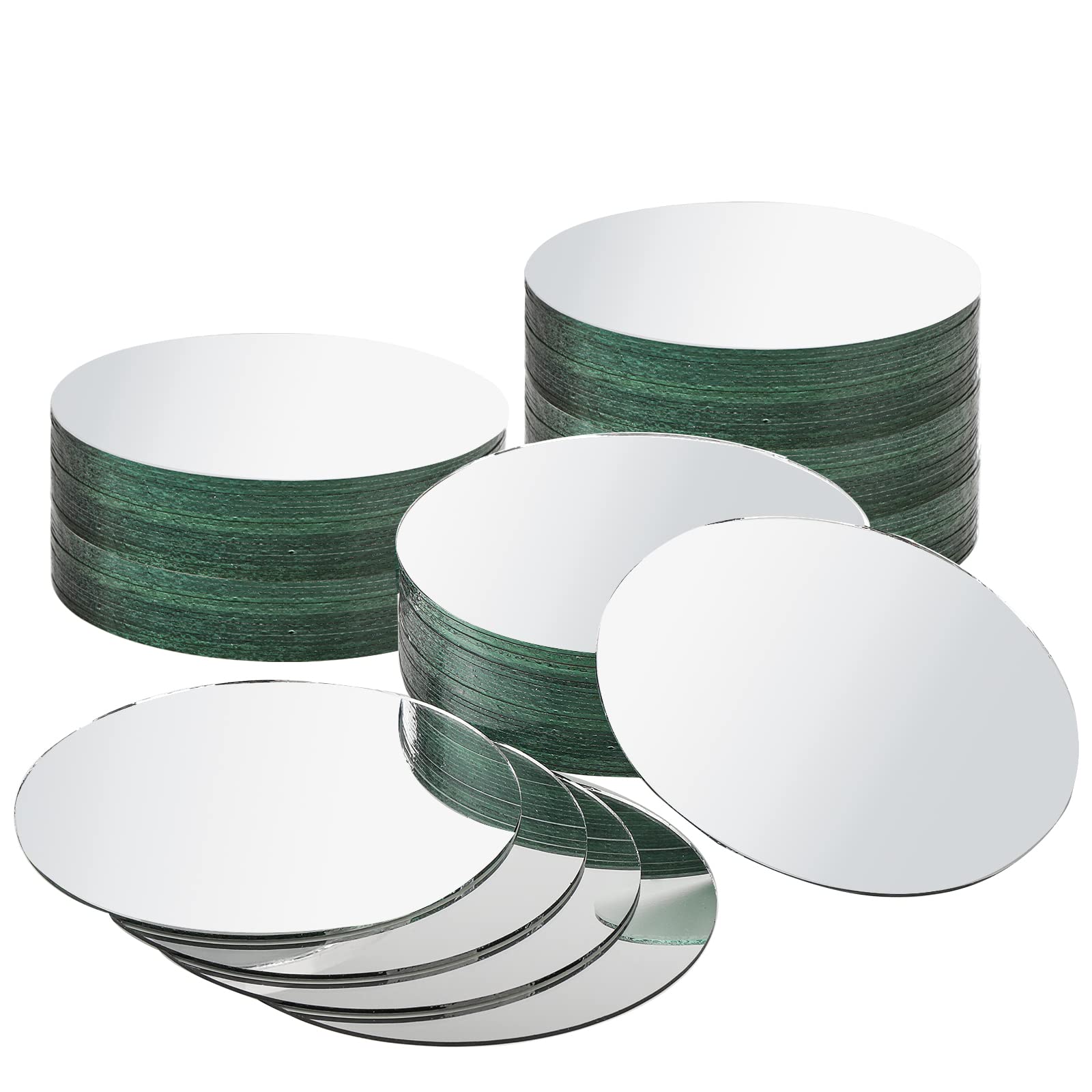 Photo 1 of Suwimut 30 Pieces Round Glass Mirror Tiles, 6 Inch Glass Mirrors Candle Plate Frameless Circle Mirror Trays Wall Mounted Mirrors Bulk for Wedding Table Centerpieces, DIY Crafts, Home Decorations