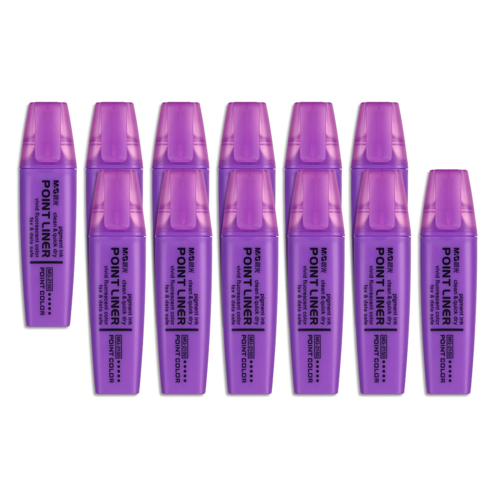 M&G Purple Highlighter, 12 Pack High Lighters Highlighters No Bleeds Highliters Pens Neon Thick Cute Highlighters Bulk Clear View Bright Tip Marker for Books