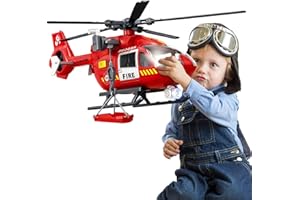 CSDCSD Kids Toys for 3 4 5 6 7 Years Old Boys, Large Helicopter Toy,Police Toys Crane Toy with Lights and Sounds,with Cargo Basket,Toddlers Gifts