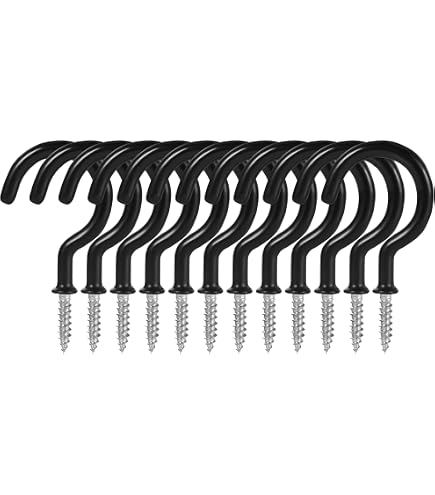 Etoolia 12-Pack Screw-In Ceiling Hooks (Q Hooks) - Vinyl Coated For Hanging Plants, Lights, Mugs - View #5