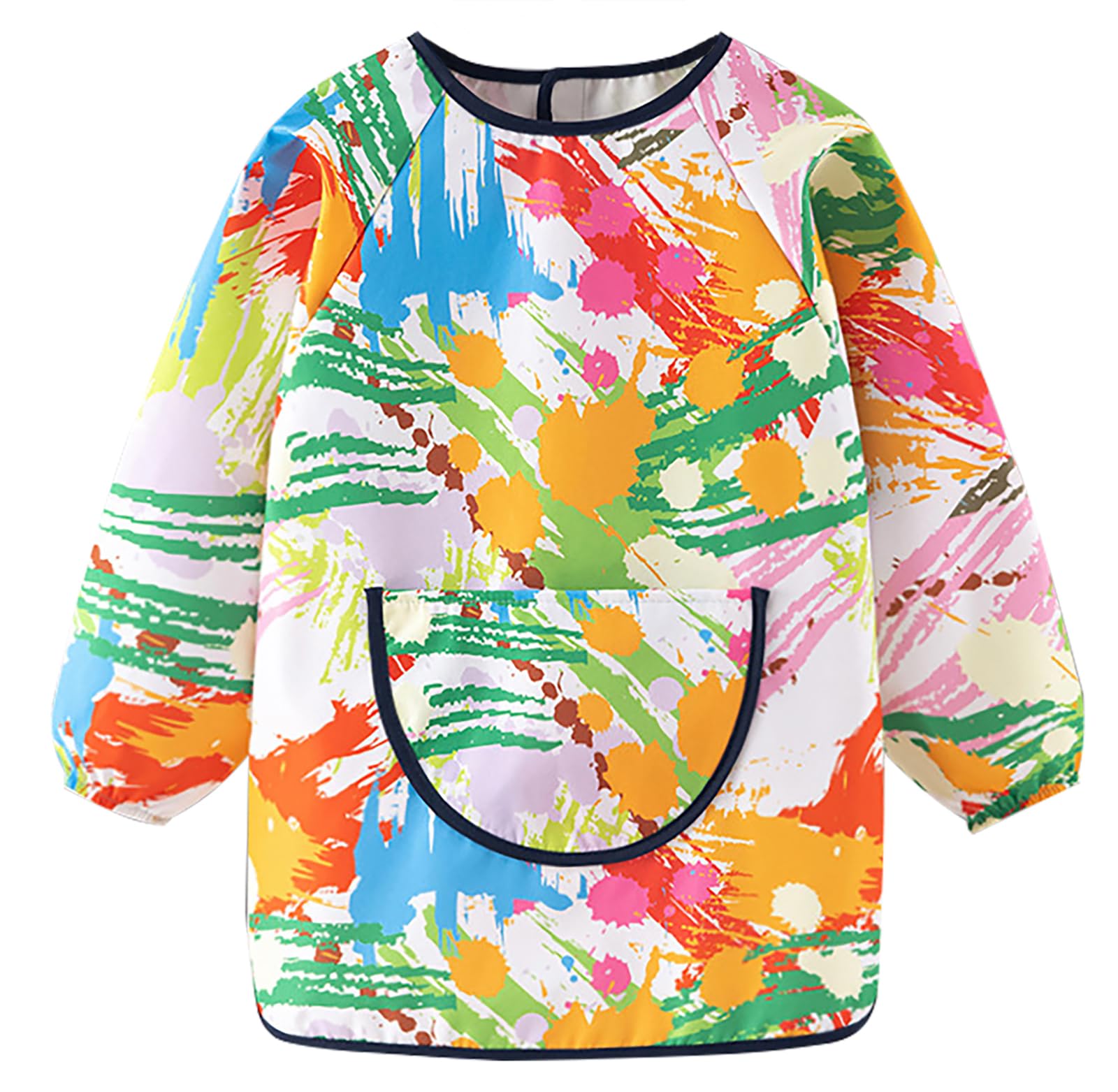 Heyjoin Kids Waterproof Art Smock Graffiti Painting Apron with Long Sleeves for Toddlers & Children (Stripe-M)