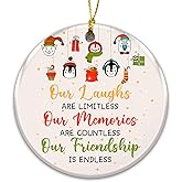 Friendship Ornament 2025 – Best Friend Ornament, Our Laughs are Limitless, Our Memories are Countless, Our Friendship is Endless –Gift for Bestie, Friend, Women, BFF Stocking Stuffer Keepsake