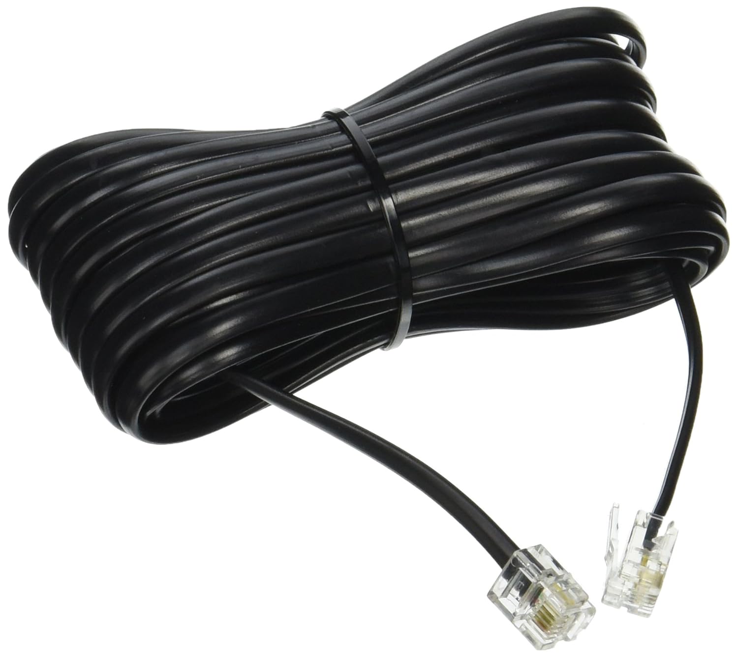 25' FT FOOT BLACK PHONE TELEPHONE EXTENSION CORD CABLE LINE WIRE WITH