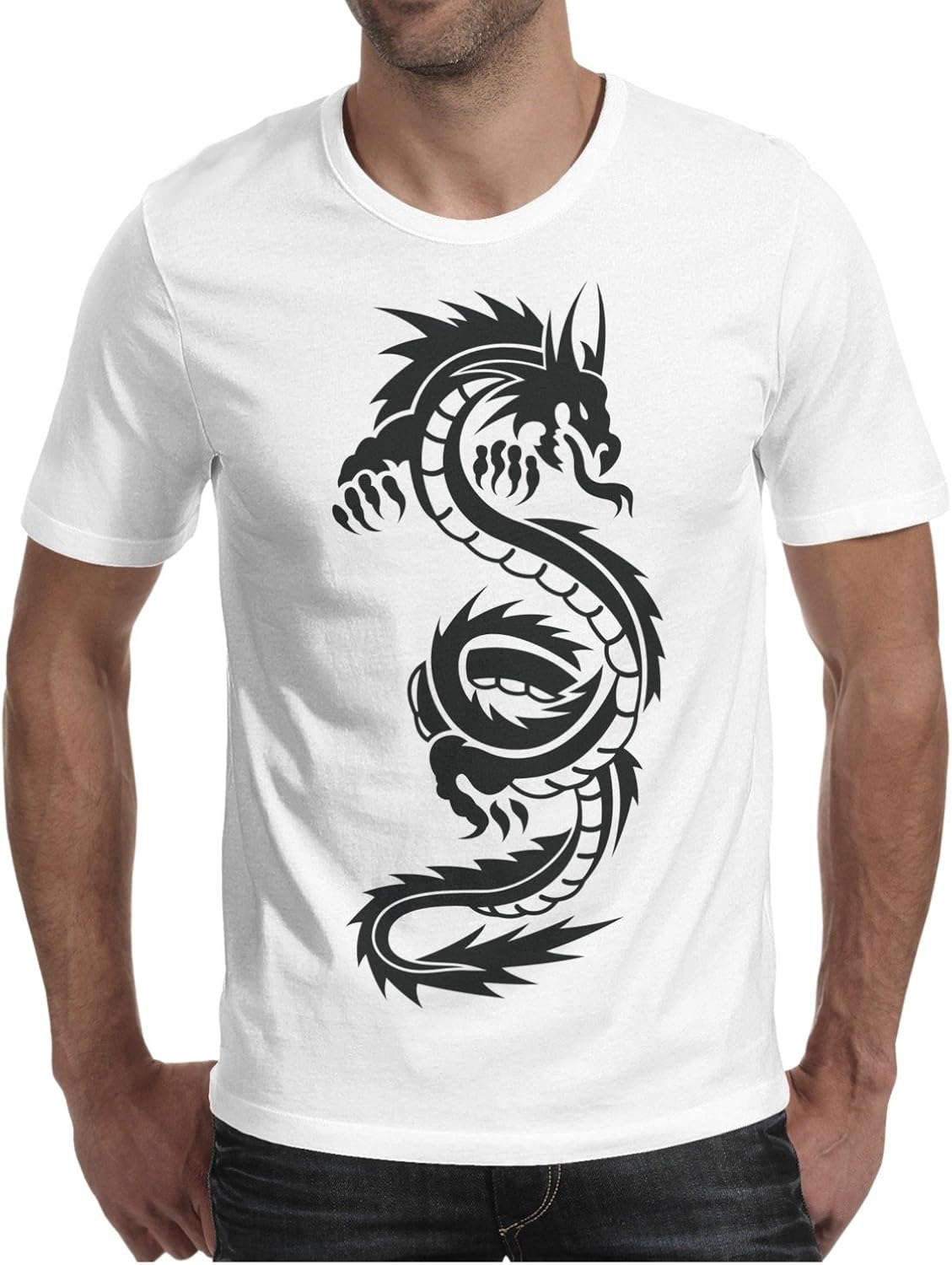Amazon Com Men S T Shirts Chinese Dragon Tattoo Cute O Neck Short