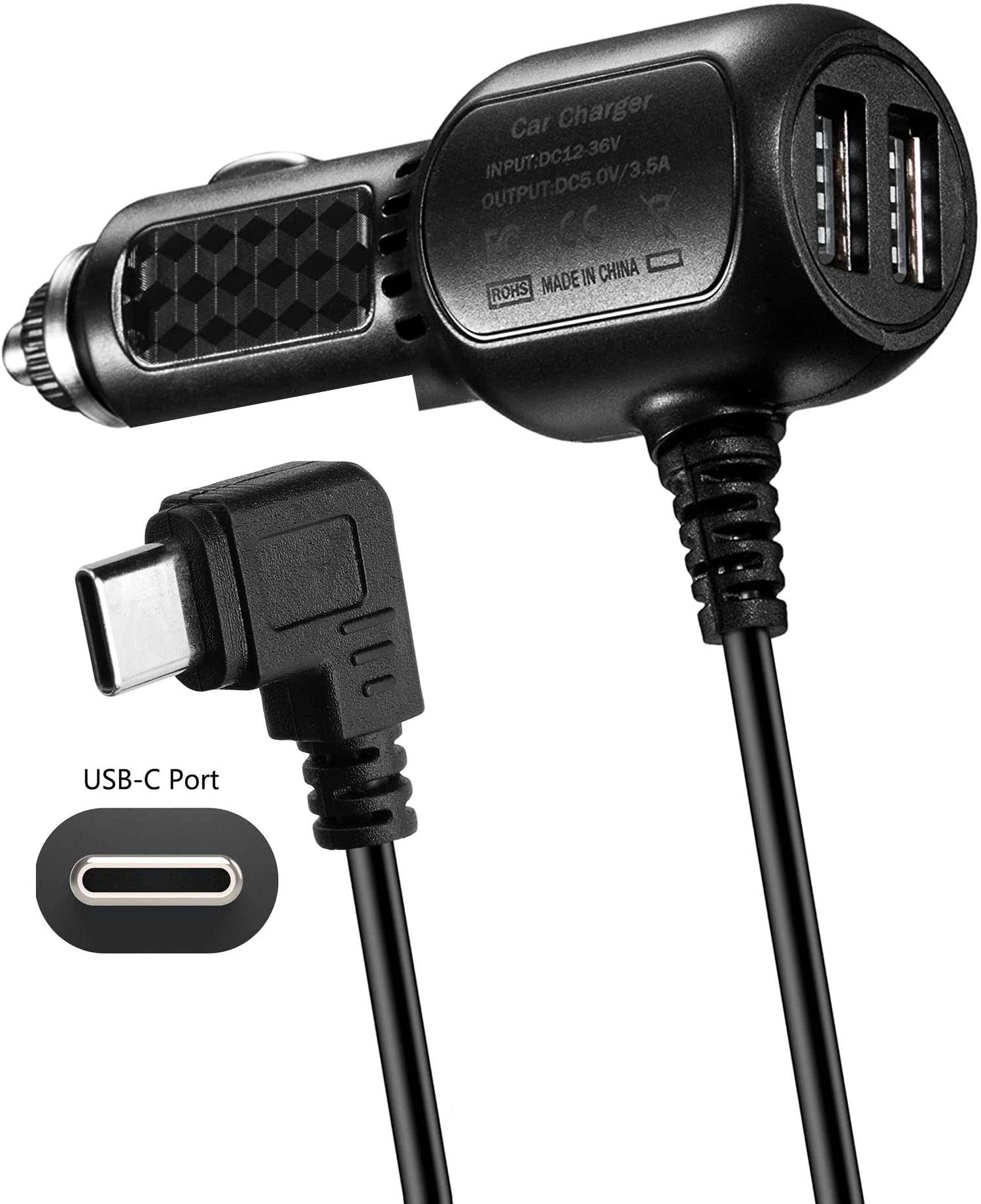 Dash Cam Type C Power Cable Adapter Compatible for Vantrue N5 /N4 Pro /N2S /E1 Lite /E2 /E3 /S2-3CH,REDTIGER F7N /F7NP,WOLFBOXG840S G850 Dash Cam(USB-C Port)