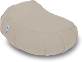 Yogan Crescent Yoga Cushion Natural Buckwheat Ivory Cotton Cover view 1
