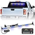 XRIDONSEN 35 inch Traffic Advisor Light Bar 144 LED Blue White Emergency Warning Flashing Safety Interior Windshield strobe Police Lights w/Directional Arrow for Law Enforcement Vehicles Trucks