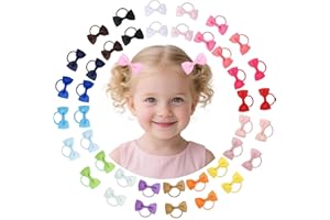 YWAOAIJD 40pcs baby hair ties with Bows Elastic Ponytail Holders Small Hair Accessories for Kids Toddlers Infants. (Mixed color 1)
