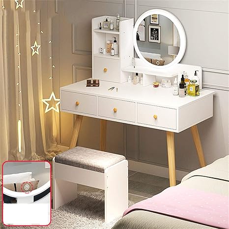 Amazon Co Jp 化粧台 3モードのメイクアップ化粧台 Ledタッチスクリーンミラー 寝室用化粧台 セット クッション付きスツール4引き出し 女性 女の子 子供 化粧台 白 青 ホーム キッチン Amazon Co Jp 化粧台 3モードのメイクアップ化粧台 Ledタッチスクリーンミラー 寝室用化粧台 セット クッション付きスツール4引き出し 女性 女の子 子供 化粧台 白 青 ホーム キッチン