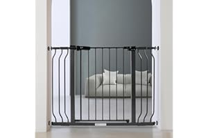 ELEVON Baby Gate for Stairs Doorways, Safety Pet Gate with Auto-Close/Hold-Open Features, Fits Openings 29.1” to 43.3”, 30” Tall, Easy Pressure Mounted Walk Through Baby Dog Gate, Graphite