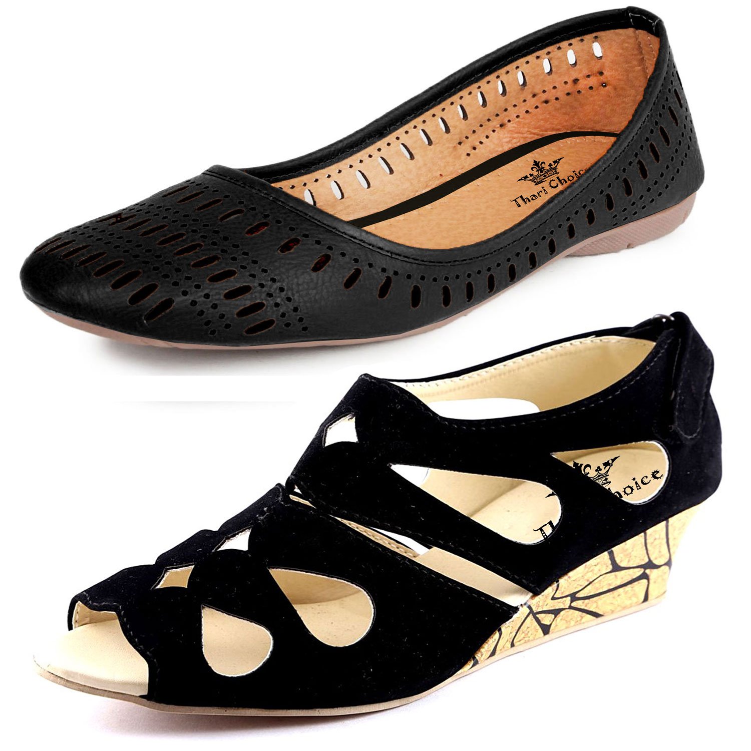 kanchan women wedges and belly pack