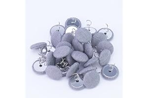 STITCHPRO 30 Pcs Bed Skirt Pins 0.8" Upholstery Tacks Twist Pins Headliner Pins for Bedskirts Slipcovers Armrest Covers and Upholstery. (LightGrey, 30)