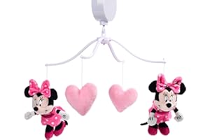 Lambs & Ivy Disney Baby Minnie Mouse Love Pink Musical Baby Crib Mobile Soother