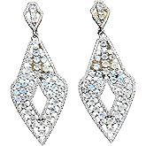 Natural Rainbow Moonstone 925 Solid Sterling Silver Earrings 55mm