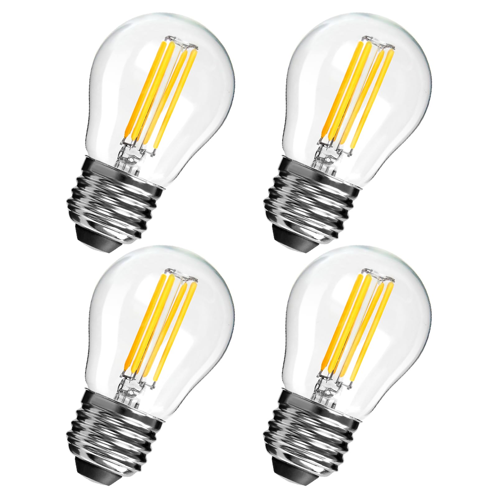 Spacelumen E27 Dimmable Bulbs 6W 60W Equivalent G45 Golf Ball Bulbs, Warm White 2700K, Vintage Led Edison Screw Bulb for Celling Fan Vanity Light & Pendant Light, 4-Pack — image 1