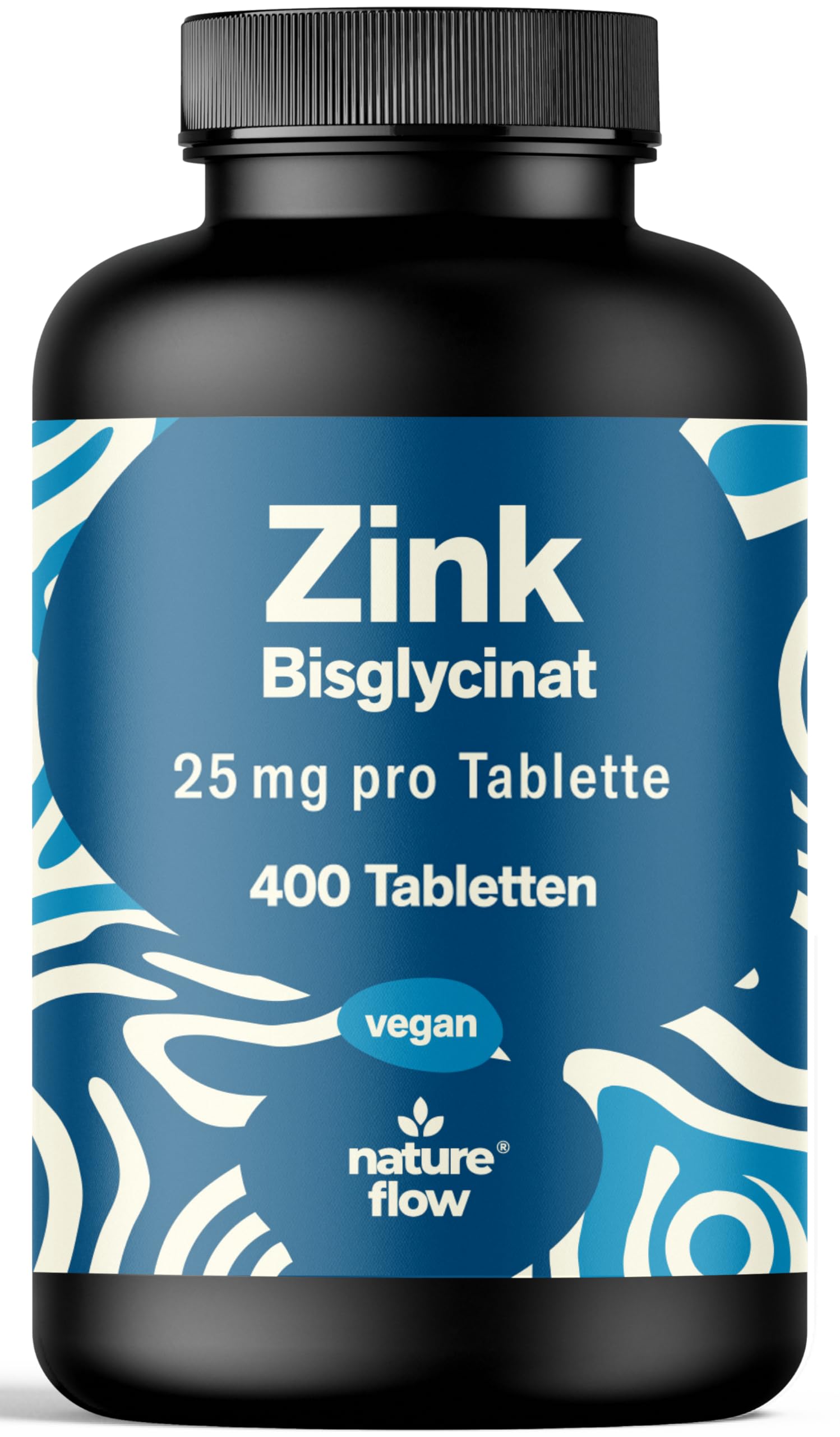 Zink Tabletten hochdosiert 25mg - 400 Tabletten hochdosiert mit Zink-Bisglycinat - Vegan und produziert in Deutschland - Laborgeprüft - Verpackung kann variieren
