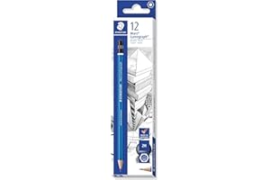 Staedtler Mars Lumograph 2H Graphite Art Drawing Pencil, Medium Hard, Break-Resistant Bonded Lead, 12 Pack, 100-2H