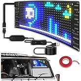FAHKNS Programmable LED Sign Matrix Panel, Flexible Bright Advertising Scrolling LED Sign, Bluetooth App Control LED Sign for Car Shop Store Advertising Party Bar, 7''x3''