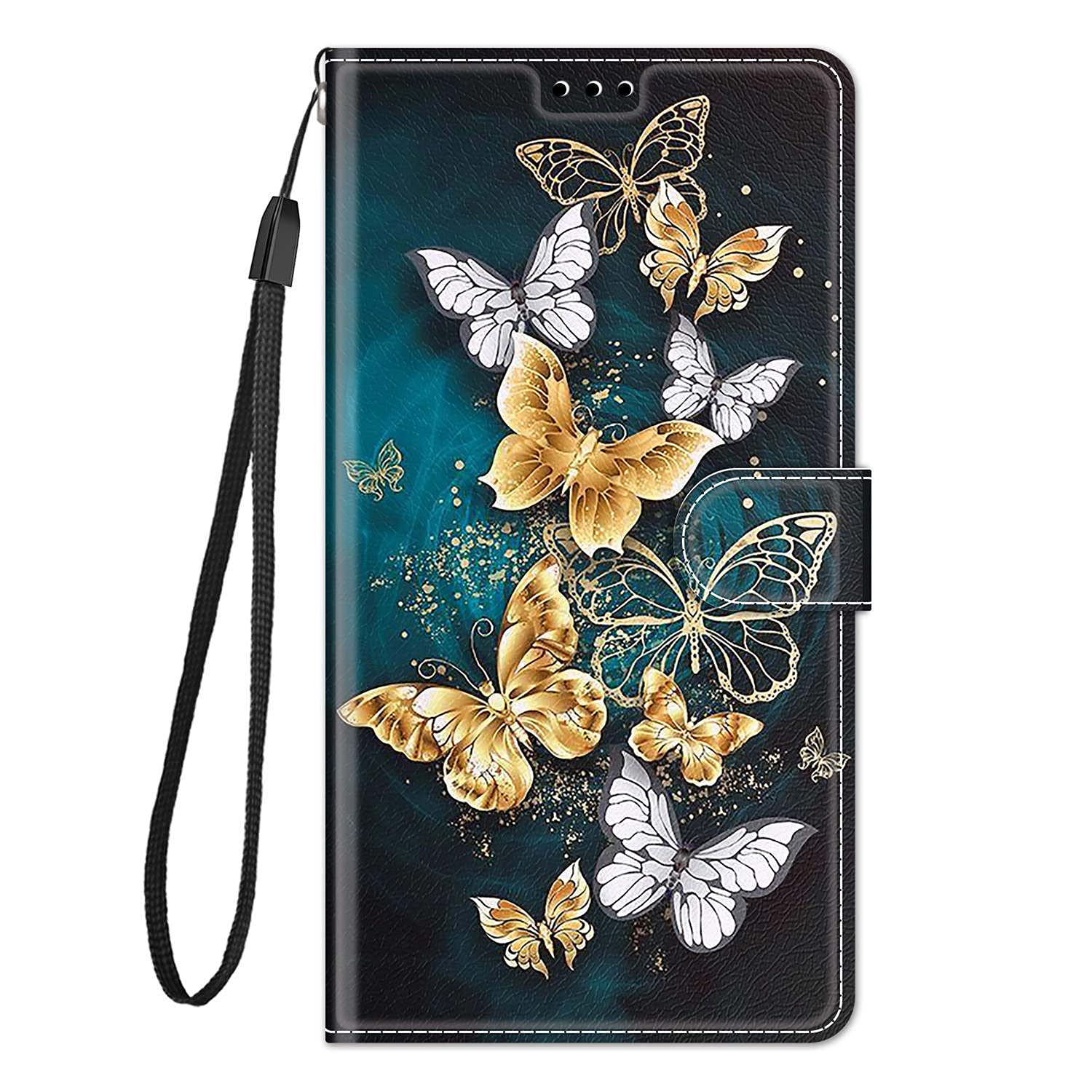 Compatible for Huawei P30 Lite Case Magnetic Closure Card Holder Slot Wallet Flip Leather Silicone Protective Cover Kickstand for Girls Boys Men Women - Butterfly 2