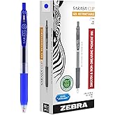 Zebra Pen Sarasa Clip Recycled Retractable Gel Pen, 0.5mm Fine Point, Blue Ink, Water-Based, Ideal for Office and School, Journal, Note Taking and Planner Use, 75% Recycled,12-Pack (47320AMZ)