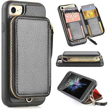 Amazon Iphone7ケース Zve Iphone 8 ケース レザーケース カード