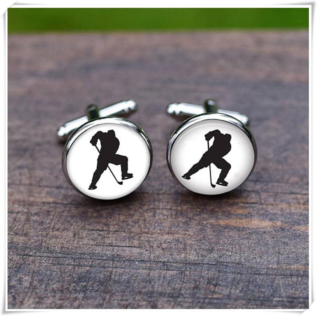 Beautiful Dandelion Ice Hockey Cufflinks, Hockey team, Ice Hockey Player,