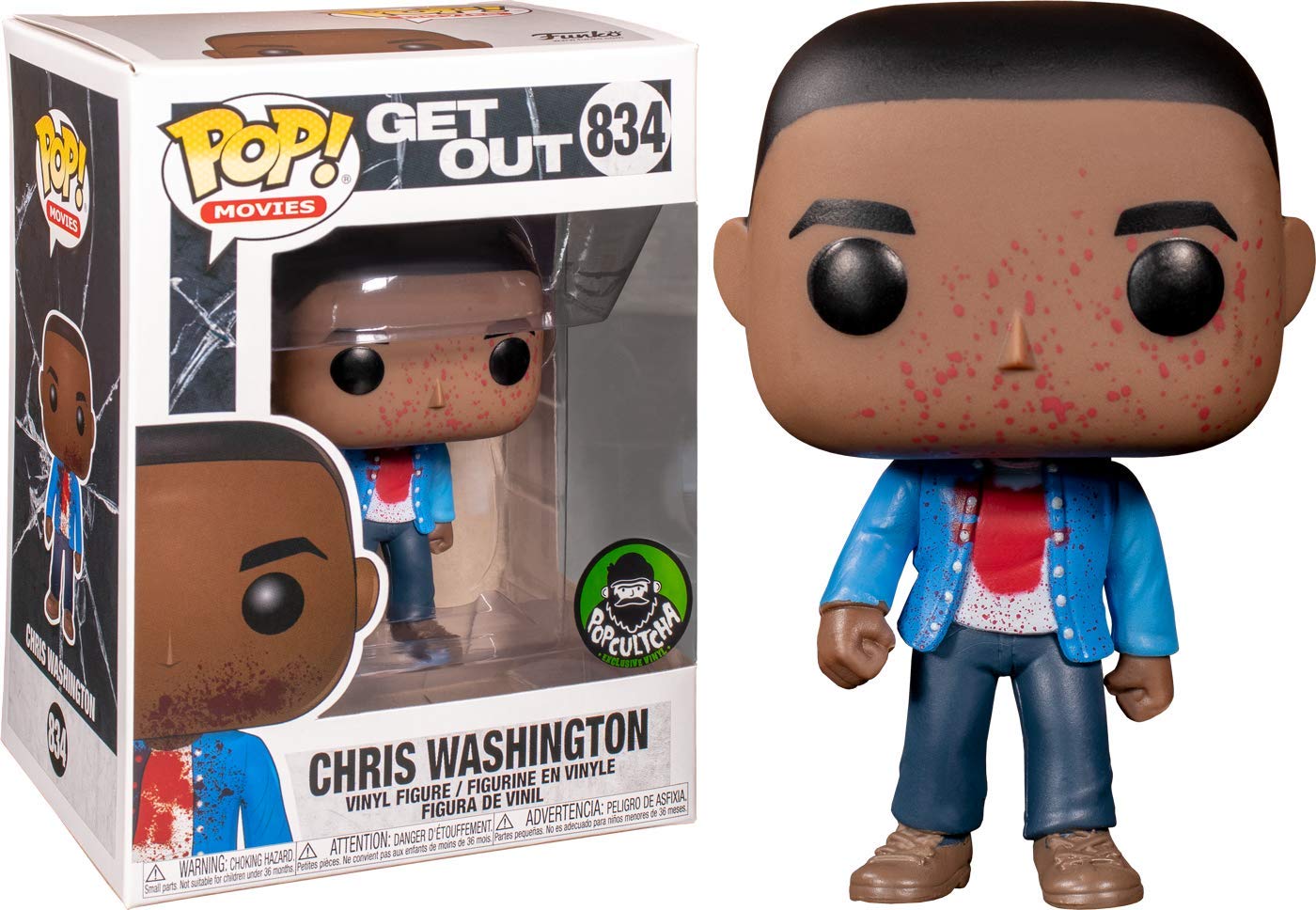 Funko 44434 Pop! Movies: Get Out - Chris Washington (Bloody Clothes Exclusive) #834