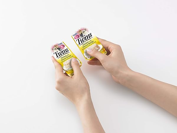 INABA TWINS – CHICKEN FLAKES IN SAVORY TUNA BROTH GELÉE WITH CHEESE – SIDE DISH TREAT FOR CATS – 1 TWINS (2 INDIVIDUAL CUPS)