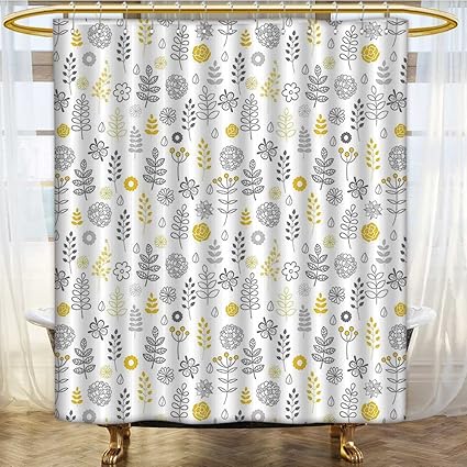 Amazon Com Mikihome Shower Curtains Fabric Wild Leaves Trees Buds