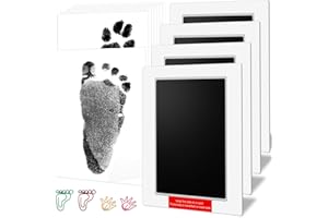 6 x 4 Large Size Baby Inkless Handprint and Footprint Kit with 4 Ink Pads and 8 Imprint Cards by PChero, Perfect for Family K