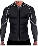 Ursexyly Men Exercise Sweat Hot Dress Shirt Sauna Suit Neoprene Slimming Fitness Jacket Gym Wear for Core Muscle Training Sauna Suits