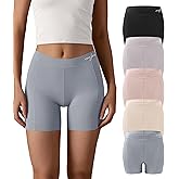 SHARICCA Womens Boxer Briefs Seamless Boyshort Underwear Anti Chafing Boy shorts Panties Ribbed Soft Boxers Short Pack