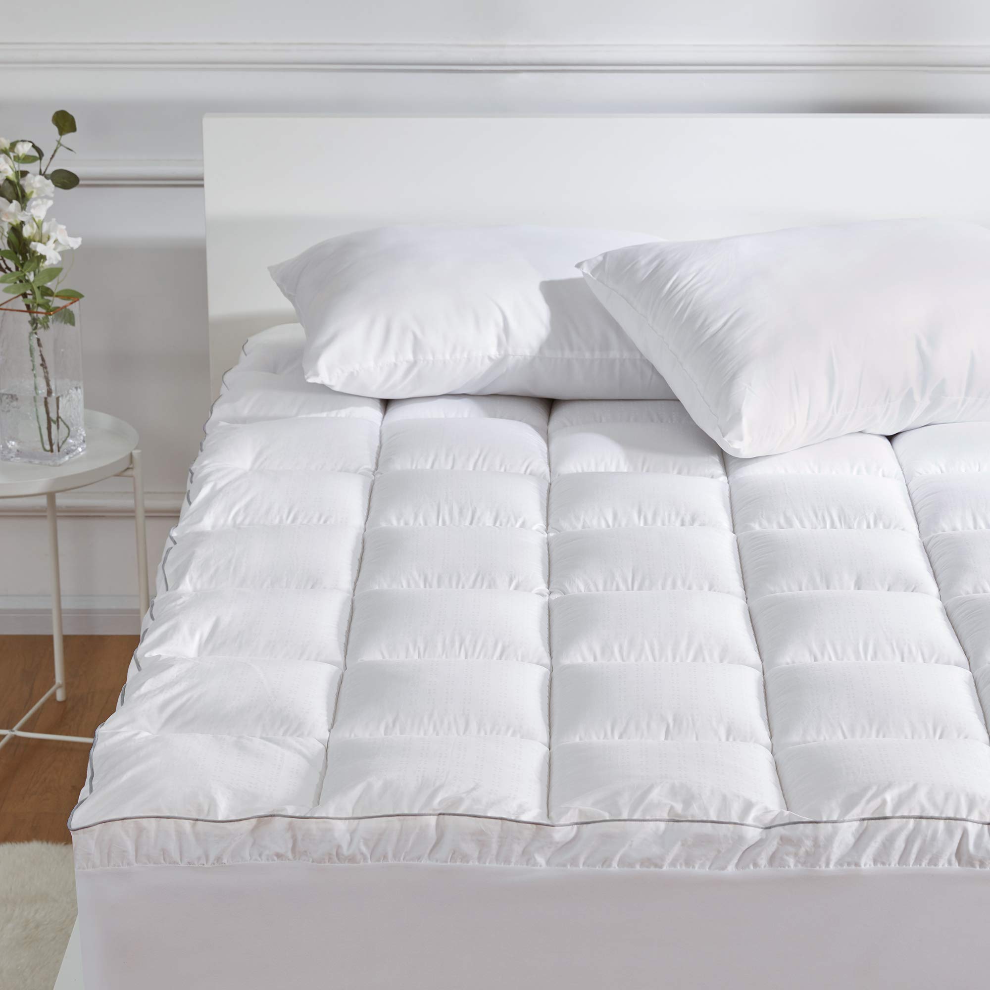 Photo 1 of SLEEP ZONE Twin XL Cotton Mattress Pad for College Dorm, Machine Washable Mattress Protector Cover, Soft Cotton Top Cooling Mattress Topper Fits 8-21 inch Deep Pocket, Twin XL
