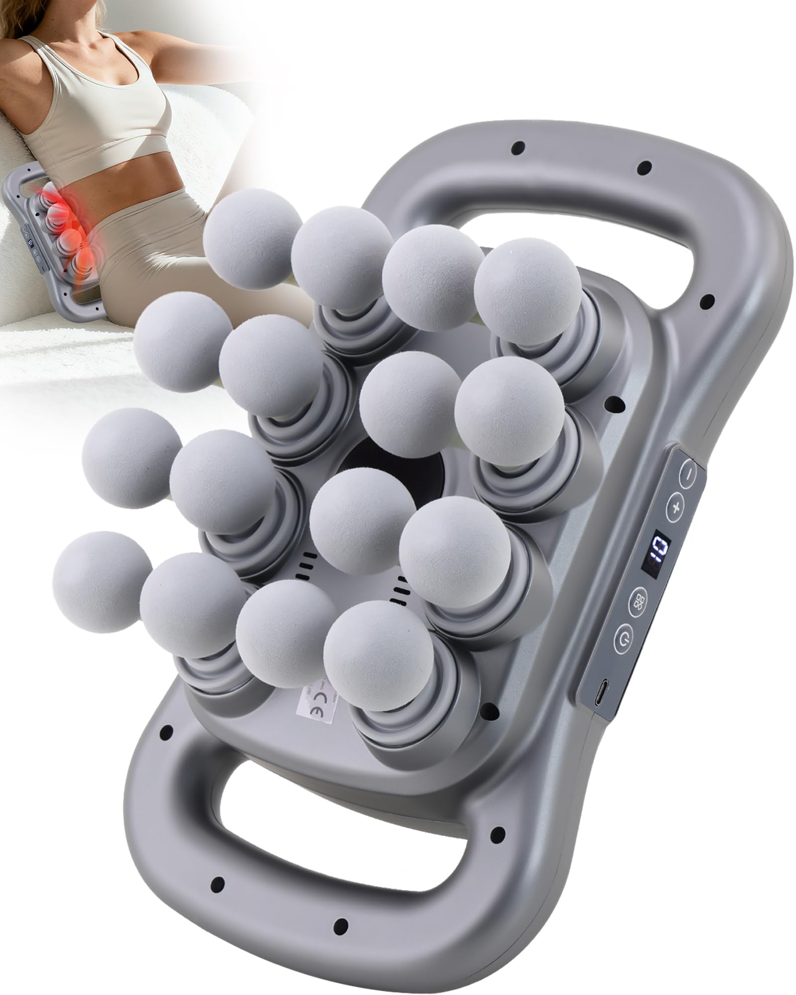 Photo 1 of UFFAE 16-Head Massage Gun, Deep Tissue Percussion Massager with 9 Modes & 9 Intensities, 2600mAh Battery Back Bassager for Pain Relief Deep Tissue for Muscle Pain Relief in Back, Legs, Shoulders