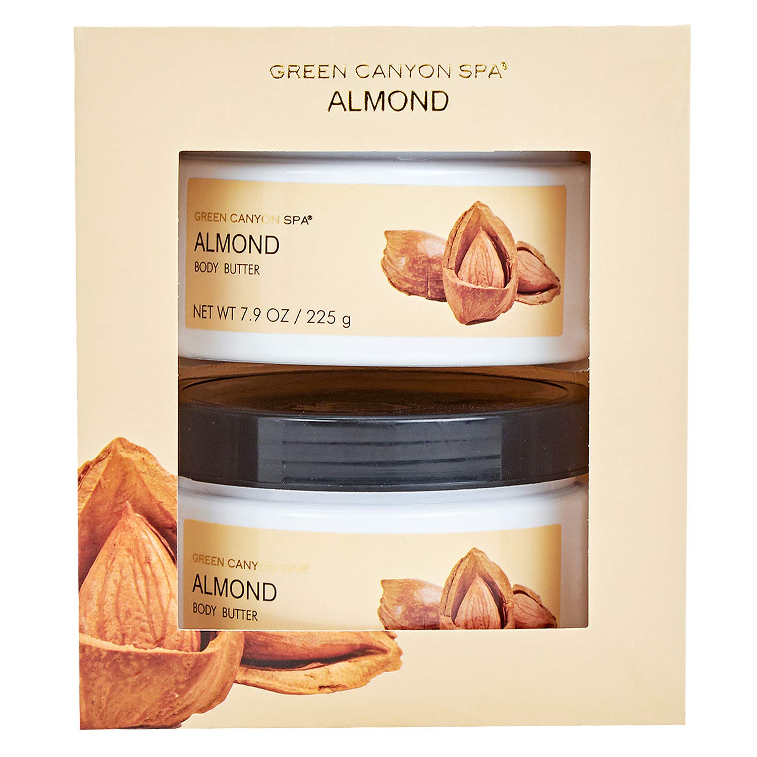 Green Canyon Spa Body Butter for Women & Men, Pack of 2 x 7.9 oz Gift Set for Dry Skin, Shea Butter Body Moisturizing Lotion Cream, Almond Scent: Beauty