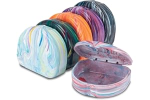 Practicon Marble Retainer Cases, Orthodontic Aligner Case, Mouth Guard Holder (3 Pack) (Assorted Multi Color)