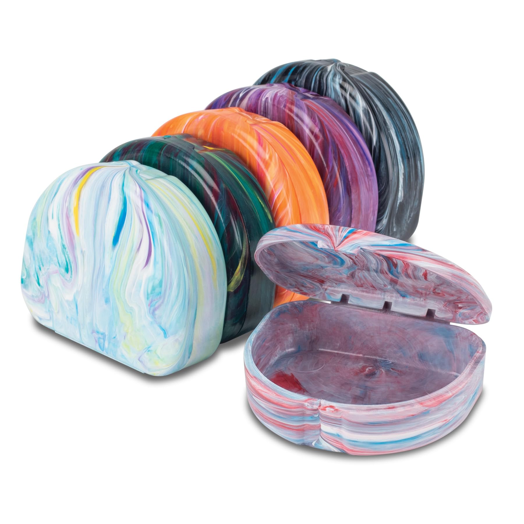 Photo 1 of Practicon Marble Retainer Cases, Orthodontic Aligner Case, Mouth Guard Holder (3 Pack) (Assorted Multi Color)