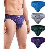 wirarpa Men's Underwear Modal Microfiber Briefs No Fly Covered Waistband Silky Touch Underpants 4 Pack