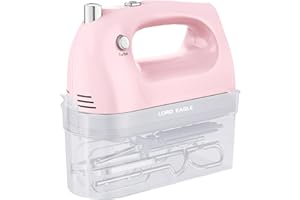 Lord Eagle Hand Mixer Electric 400W, 5 Speed handheld Mixer, 5 Stainless Steel Accessories for Baking Cake Egg Cream Food Bea