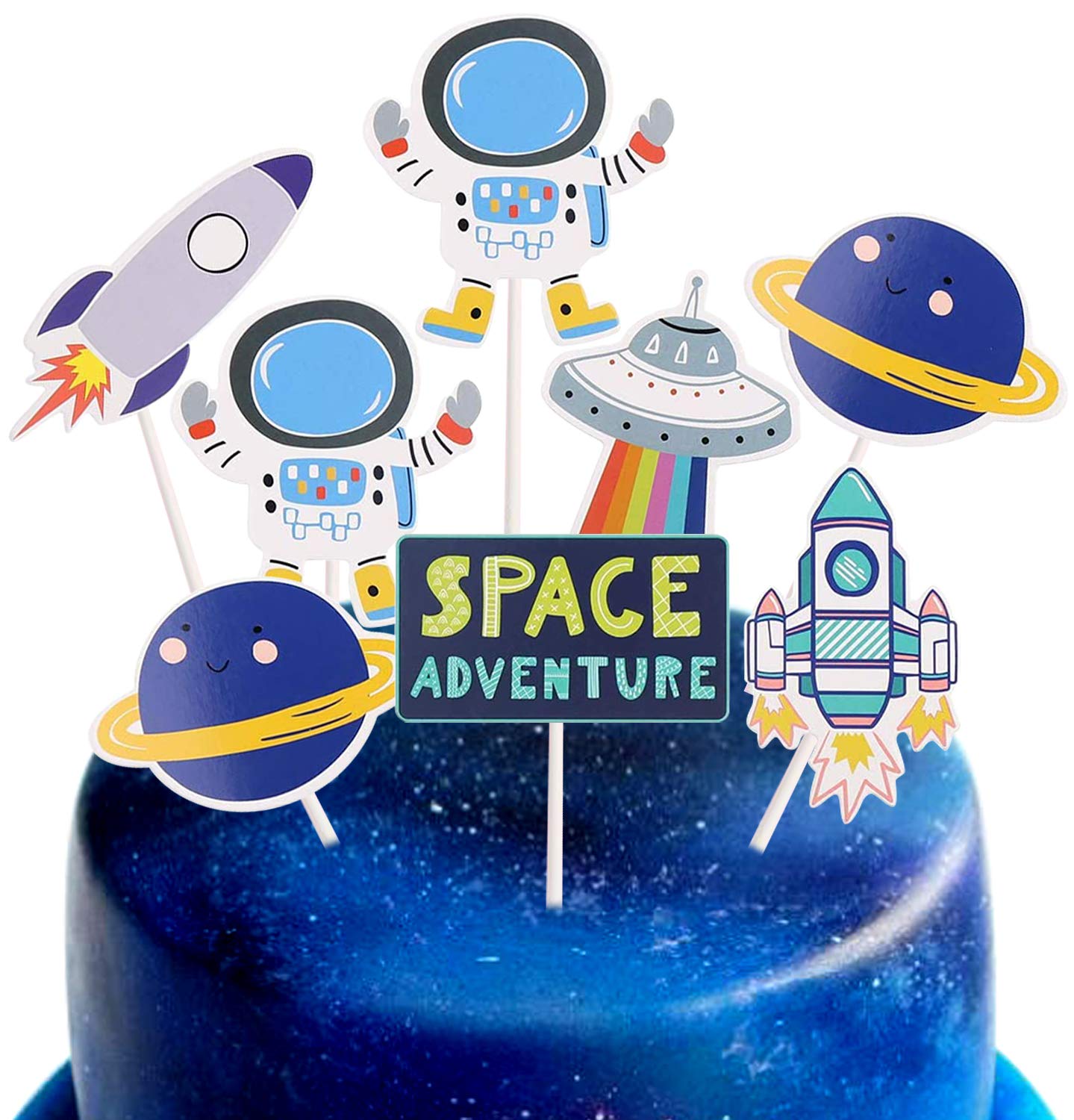 Buy CCINEE 24 Pieces Astronaut Cupcake Toppers Space Party Decoration