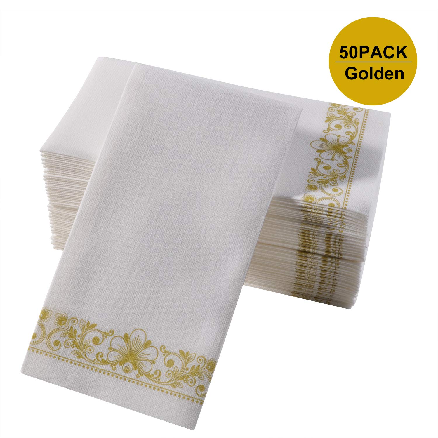 Gold Napkins & Guest Linen Paper Hand Towels for Bathroom Decorative