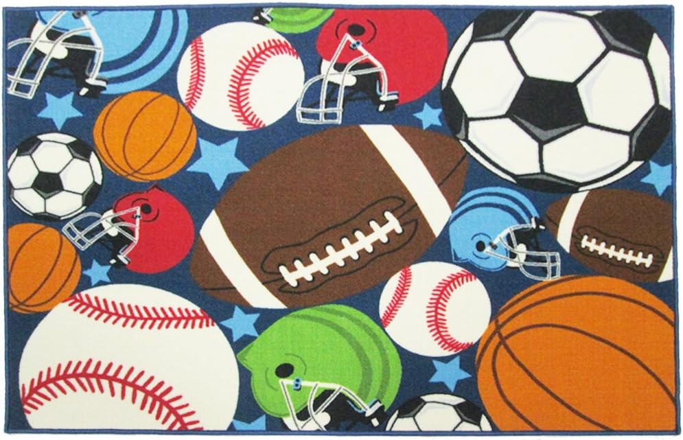 XIULIHUI Boys Kids Basketball Football Rug Fun Sport Rugs Living Room Carpet Floor Mat Rug Kids Bedroom Rugs
