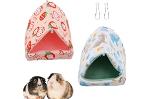 2 Pcs Guinea Pig Hideout, Washable Guinea Pig Bed, Soft and Cozy Small Animal House, Suitable for Dwarf Rabbits, Chinchillas,