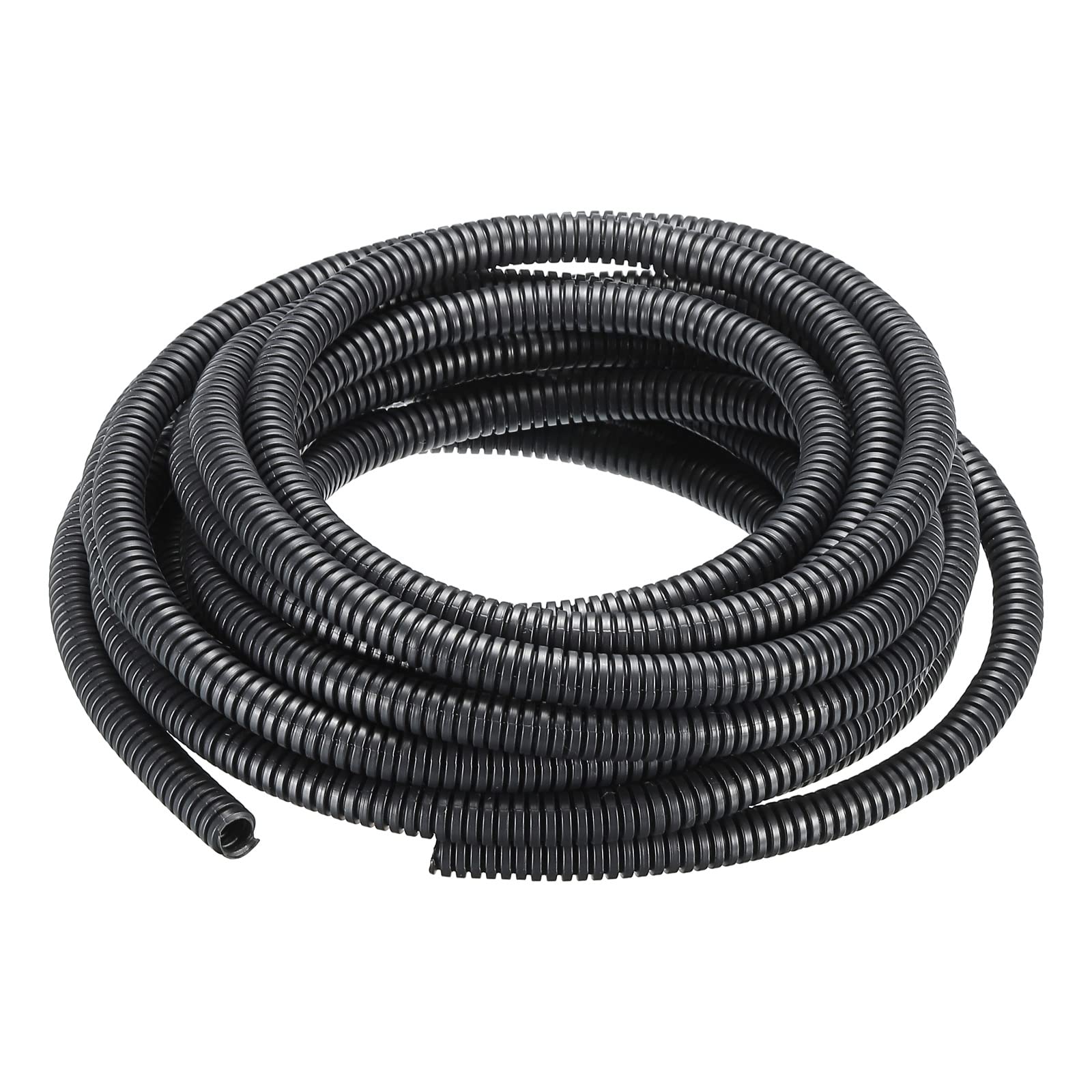 DMiotech 10mmx8mmx5.4m Plastic Non-Split Corrugated Tubing Indoor Outdoor Cord Management for Wrap Tidy Office Garden