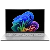 ASUS Vivobook S 15 Laptop; Copilot+ PC, 15.6” 3K 120Hz OLED Display, Qualcomm Snapdragon X Elite X1E-78-100 12-Core Processor, 16GB RAM, 1TB SSD, Windows 11 Home, Cool Silver, S5507QAD-PS96
