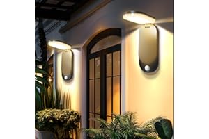 NESSTU Solar Lights Outdoor - 2 Pack Motion Sensor Outdoor Solar Lights, Foldable Solar Outdoor Lights Waterproof, 2 Modes Wireless Solar Flood Wall Lights for Outside Garden Front Door Yard, Warm White
