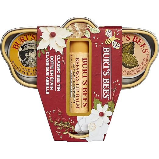 Burt's Bees Classic Bee Tin Holiday Gift Set 3 Products in Box