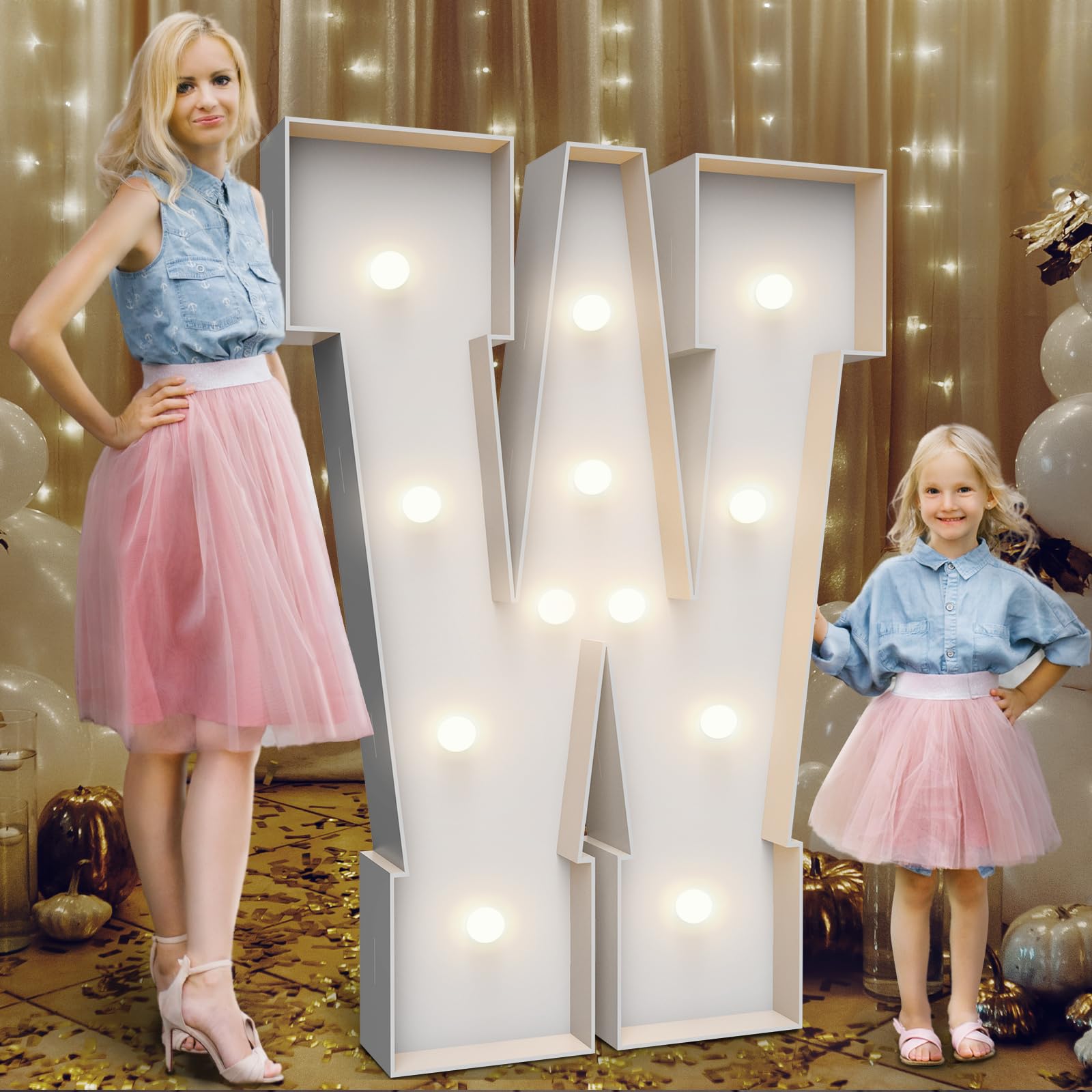 Teebloom 4FT Marquee Light Up Letters W,Party Decoration Large Marquee ...