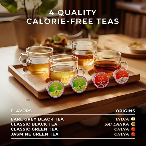 GYA TEA CO ALL DAY FOCUS TEA GIFT SET (24 CT) – ASSORTED TEA POD VARIETY PACK WITH EARL GREY, BLACK, GREEN & JASMINE GREEN 4 FLAVORS FOR REFRESH & ENERGY