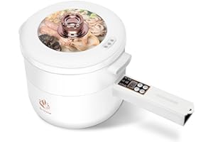 Drizzle Electric Hot Pot Cooker 1.7L Mini Skillet Non-Stick Coating Stir Fry Food Maker 110V Portable Cookerware Dorms for Pe